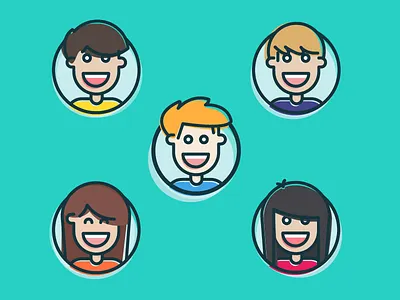 Characters Illustration characters girl guy illustration man offset woman