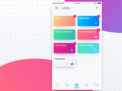 ToDo App UI colorui iosui iphoneux organizer prospect sketch todo ui ux