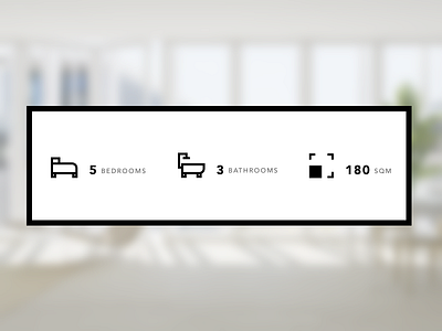 Simple Icons bathroom bedroom icons property real estate square website