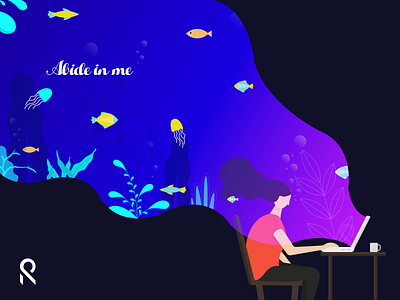 Abide in me app dribbble icon illustration landing page minimal mobile organic roy suvo web work