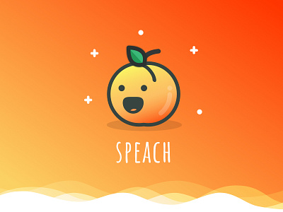 Speach cute illustration peach sketch wave