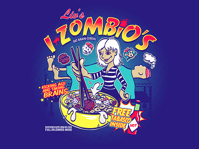 Liv's i-Zombios box cereal design fan art typography illustration izombie parody