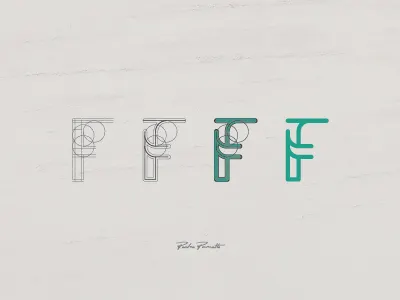 Platanus F brand grid letra logo logotype outline tipografia typography