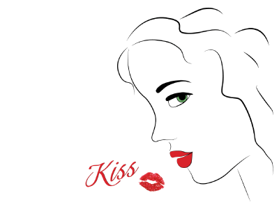 Chuik clean lines femenine girl illustration kiss lines lips red lips vector woman