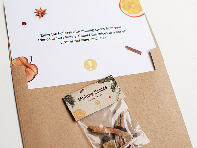 ICS Holiday Card card design studio holiday card holiday promo mulling spices packaging packaging design postcard studio promo typography
