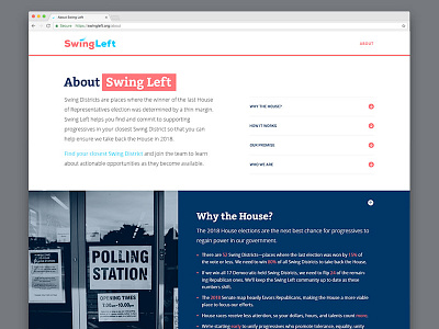 Swing Left: Website branding case study politics ui ux web web design website