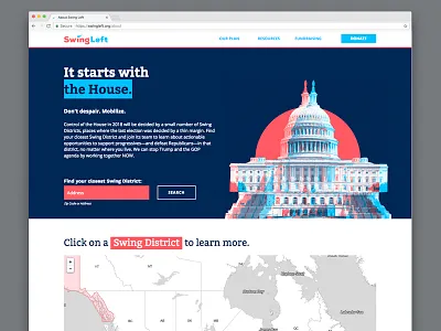 Swing Left: Website branding case study politics ui ux web web design website