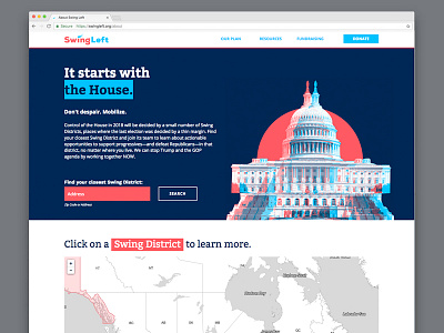 Swing Left: Website branding case study politics ui ux web web design website