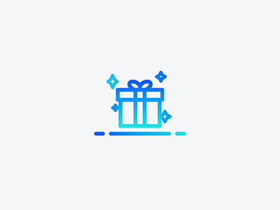 Gift lineart illustration gift gradient icon icons illustration lineart logo reward simple