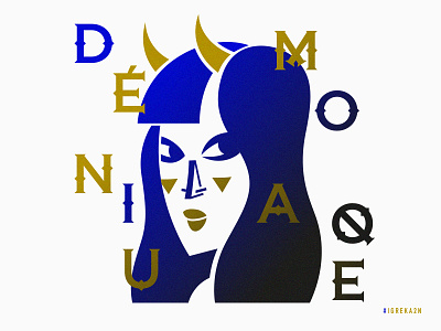 Démoniaque character demon figure font fontbyme fontlover igreka2n illustration illustrator portrait typo vecteur