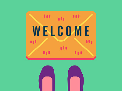 Welcome email envelope feet mat shoes welcome welcome mat