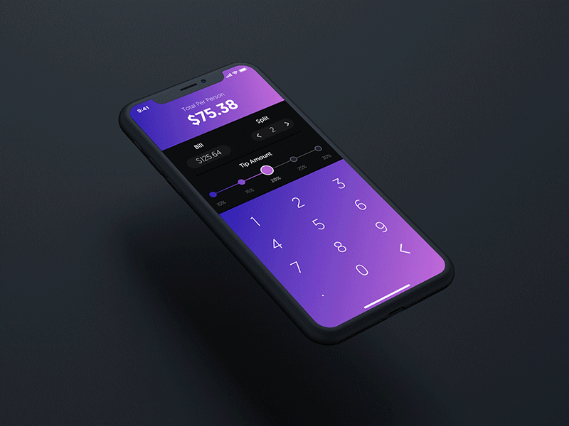 Daily UI Challenge 004: Tip Calculator calculator dailyui iphone x ui ui design uiux