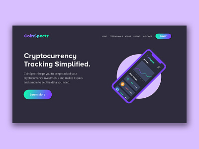 Coinspectr clean hero homepage minimal website