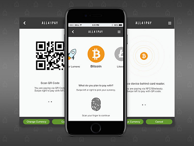 NFC Crypto Pay bitcoin crypto crypto currency fintech litecoin mobile payment nfc nfc payment payment phone payment ui ux