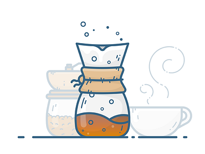 Hand Drip breakfast coffee color hand drip icon illustration morning ui vector