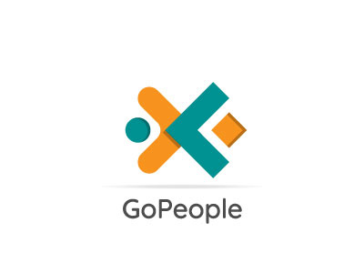 Go People Logo business connection courier deliver delivery letter x link logistic logo people shipping transfer