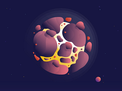 Formation of a Planet bright cc force galaxy gradient gravity illustration planet space stars vector