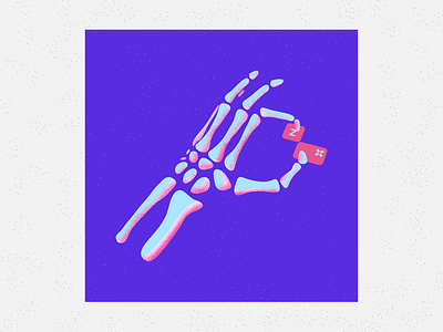 Command Z command hand illustration skeleton undo