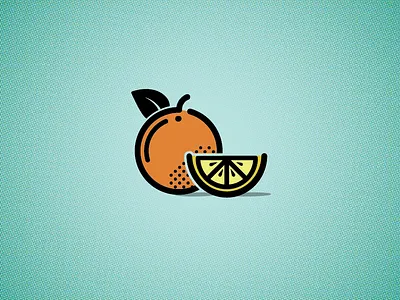 Citrus citrus contour flat icon line orange