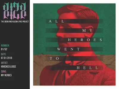 01/52 Knocked Loose - My Heroes art design graphic graphic design hardcore hero heroes illustration knocked loose lyrics metal punk