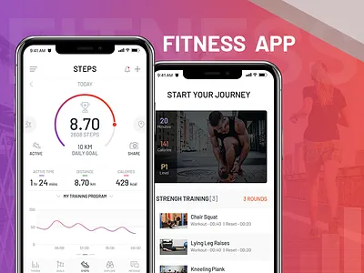Fitness App fitness health ios ios app ui ux workout