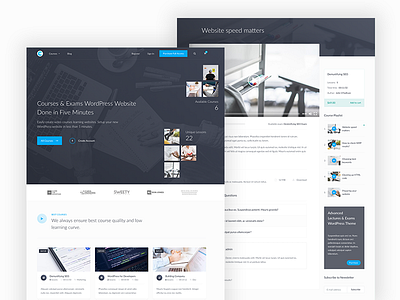 Courses & Lessons Website course education hero landing lesson theme ui video web webdesign wordpress