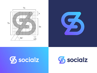 Logo concept for socialz abstract connection interaction communication social talk letter lettering monogram marketing management influencer service brand advertising socialize media digital symbol mark trustworthy sz s z zs