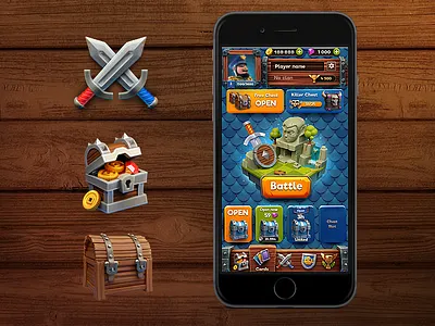 Clash clash royale gui icons main screen ui