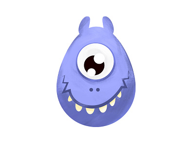 Blue Monster blue cartoon casino eyes face funny illustration monster scary