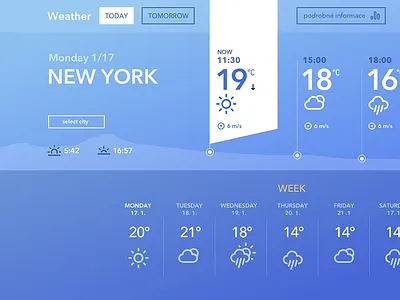 Simple Weather Hero blue free hero ui weather web widget