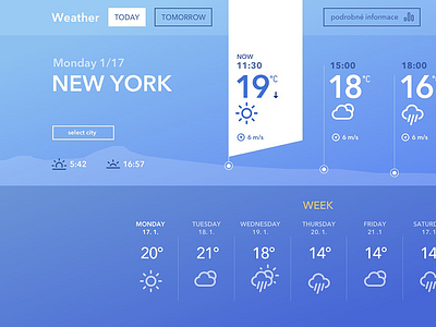 Simple Weather Hero blue free hero ui weather web widget