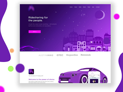 Mobile App For Night Ride sharing design ux website