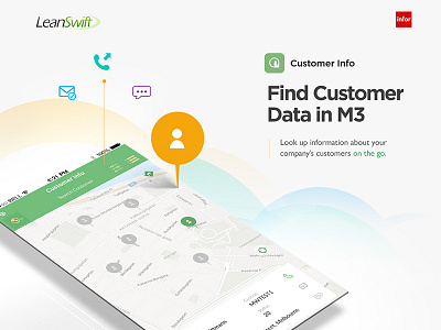 InforM3 Customer Info customer info find customer location inform3 inform3marketplace interactive map leanswift products mobile app mobile ui mobile ui design mobile ux design mobile warehouse solution