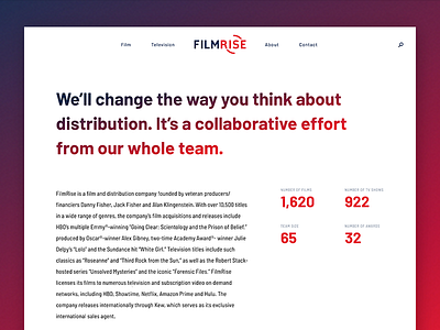 Filmrise Website brand design distribution filmrise gradient marketing ui website