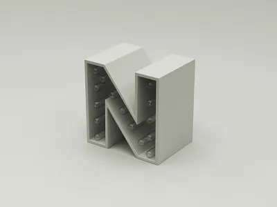 N 3d n neon random type