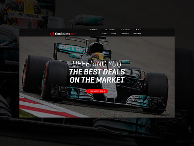 Gootickets.com Redesign clean dark formula1 minimal motorsports redesign sports superbike tickets ui ux website