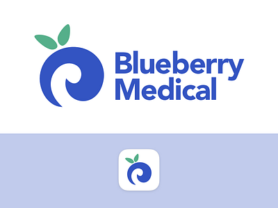 Blueberry Medical app icon blueberry branding fruit healthcare icon logo medical