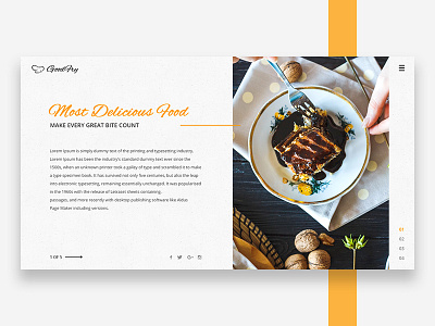 Good Fry Resturant clean food foodshot restaurant ui web webdesign white