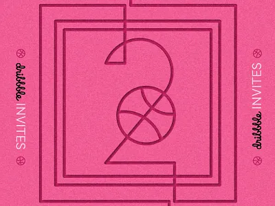 Let's play! art design dribbble graphic illustration invites logo pink pixels play vector visual