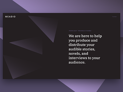 Meadio Landing abstract art direction imb plex layout typography web design