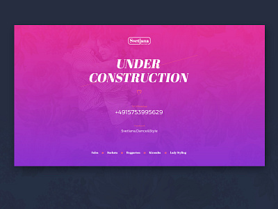 Coming Soon! Svetlana Dance and Style coming soon design gradient info logo page ui under construction page