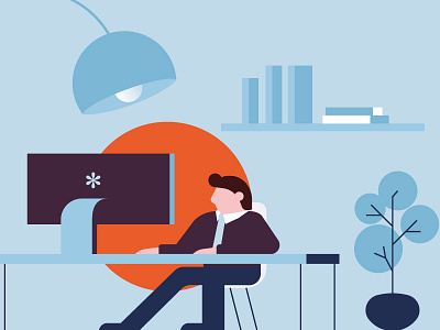 Cheapnet - Boss Room boss boss room connection eyes flat illustration internet provider th boss vector wireless