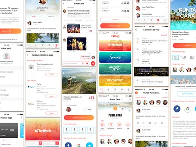 Travel app mockups adventure app gradient ios mobile travel ui ux