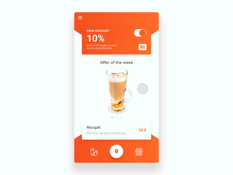 Offer of the week animation coffee slider ui