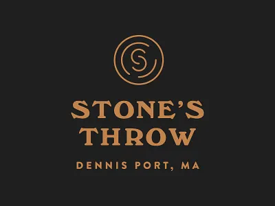 A stone's throw away design graphic illustration logo mark type typography
