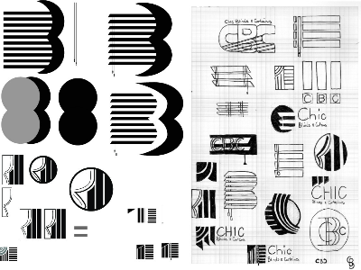 CHIC Blinds and Curtains Concept Sketches brand branding design designer graphic icon iconography identity logo monogram typography