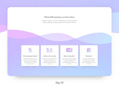 Daily UI Challenge: Day 19 - Features Section for Website daily ui challenge features support ui design ux design web design website