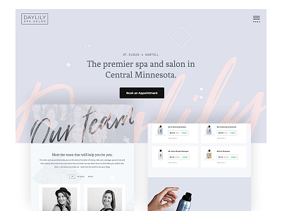 Daylily Spa Salon Website beauty daylily interactive salon spa ui web webflow website