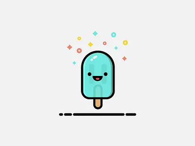 Popsicle design dessert drawing emblem flat food fun ice cream icon illustration minimalism vector