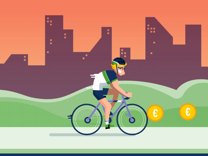 bicycle animation aftereffects animated animation bicyle character design flatdesign graphicdesign illustration illustrator motiondesign motiongraphicdesign